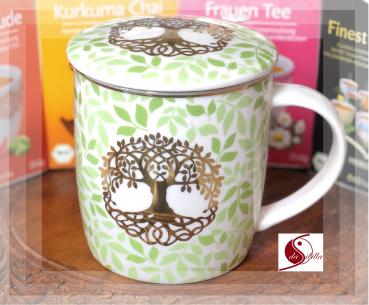 1 BOX Tee-Tasse mit Sieb, Baum des Lebens